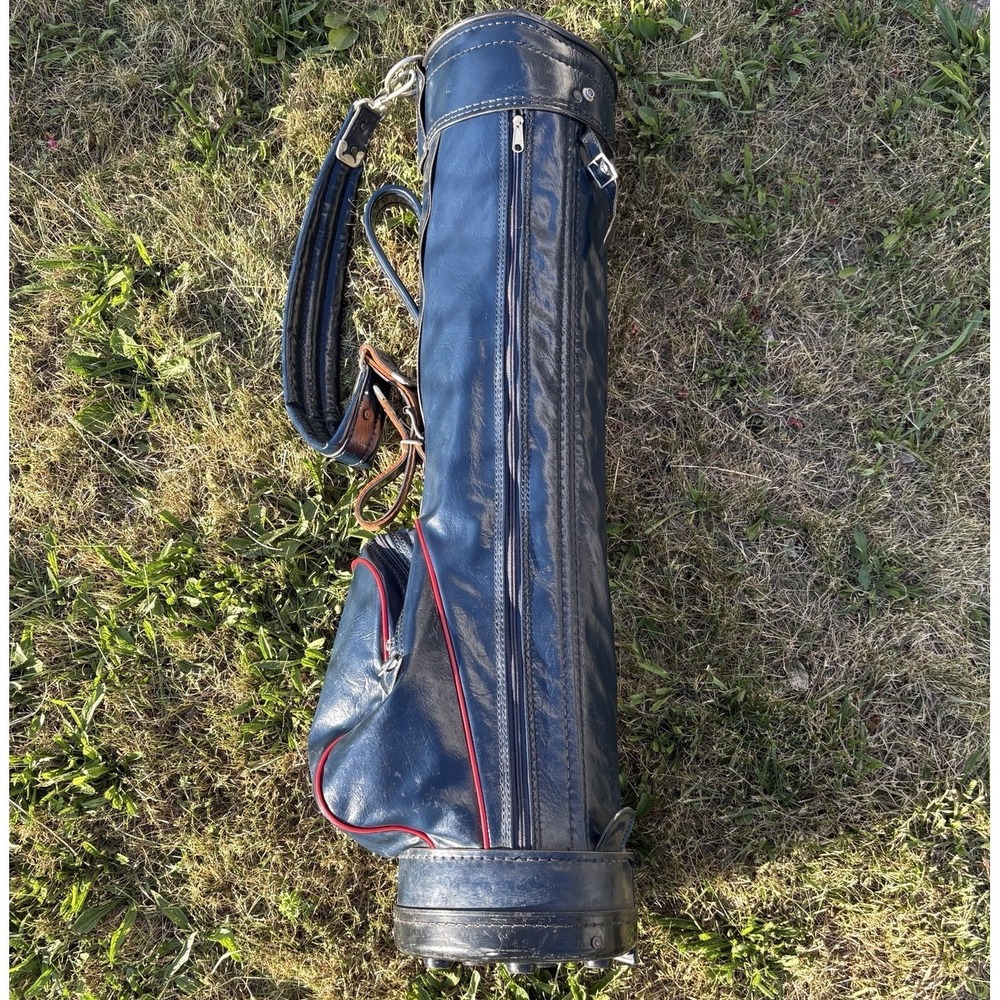 Vintage Burton Golf Club Bag Blue Leather Made In USA
